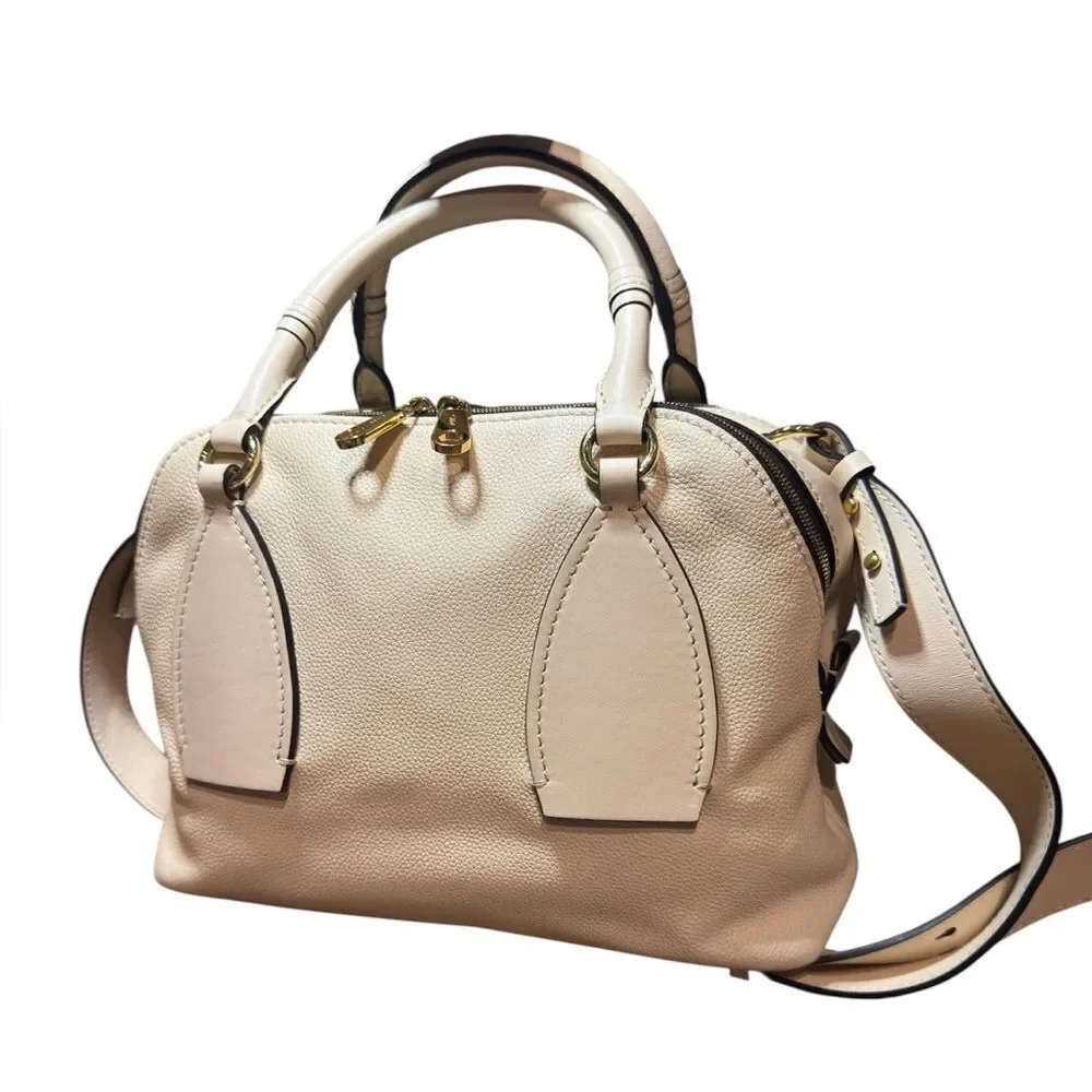 CHLOE.Sweet Beige Daria 3way Braided Top Handle Handbag Bowler Shoulder Bag Ex++